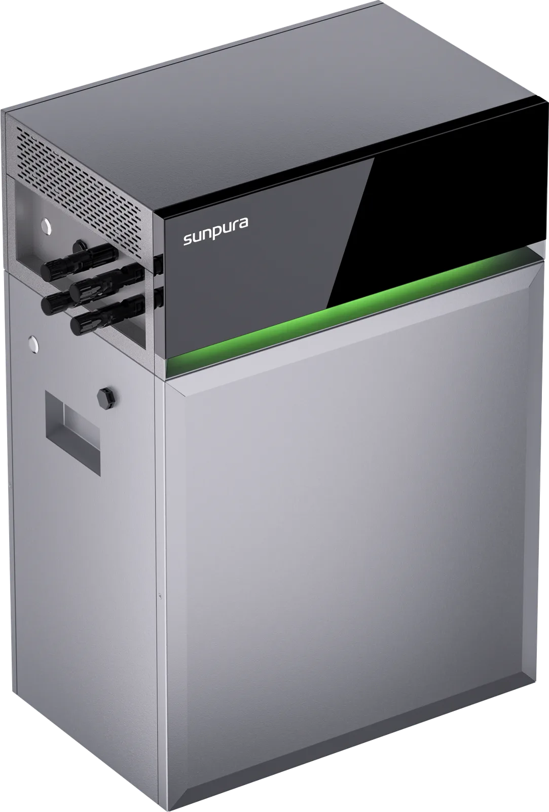 Sunpura S4800 – Steuereinheit auf einem Batteriemodul, Perspektivansicht